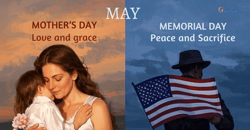 Mother’s Day and Memorial Day combined banner – honoring maternal love and military sacrifice in May | GentEase lifestyle philosophy