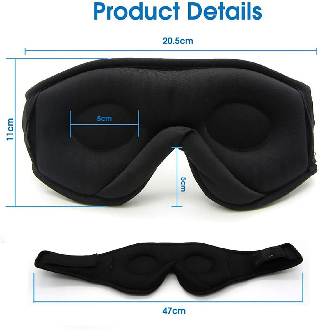 Bluetooth Sleep Eye Mask – Wireless Music & Call, Light-Blocking for Travel, Nap, Sleep Aid