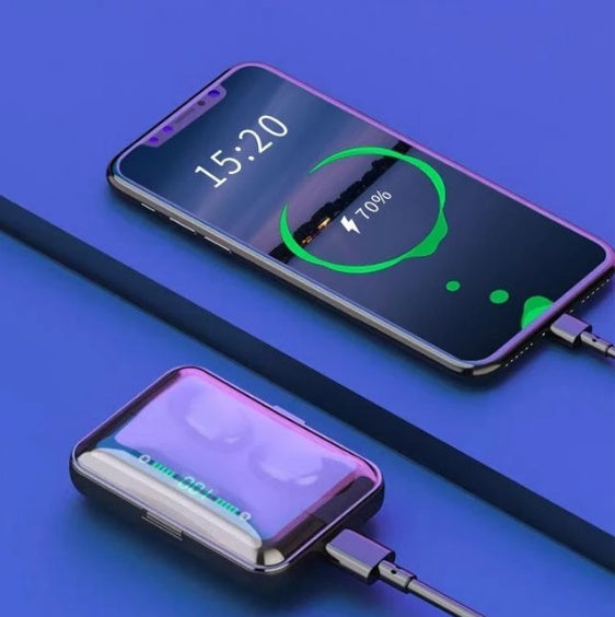 F9-5 Wireless Earbuds with Power Bank – Deep Bass, Secure Fit, Bluetooth 5.0