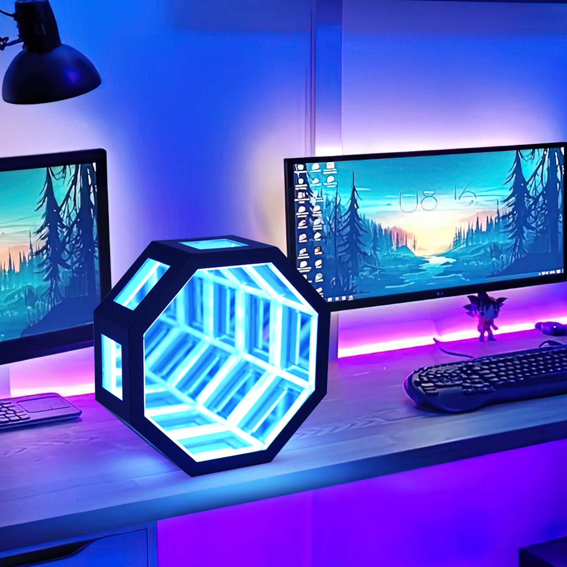 LED Infinity Mirror with Dynamic Light Effects
