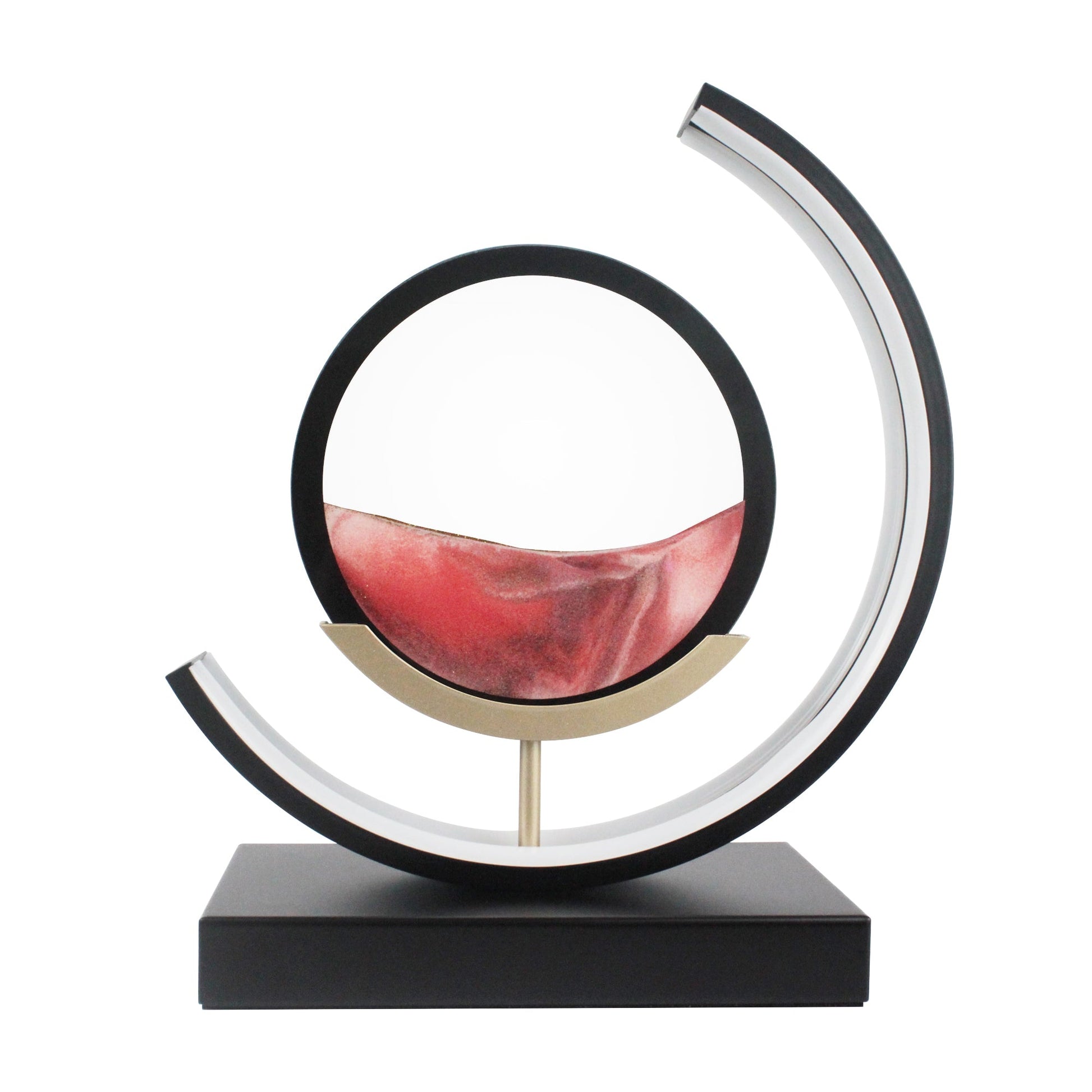 Close-up of Aluminum Frame and Glass Sand Art Lamp