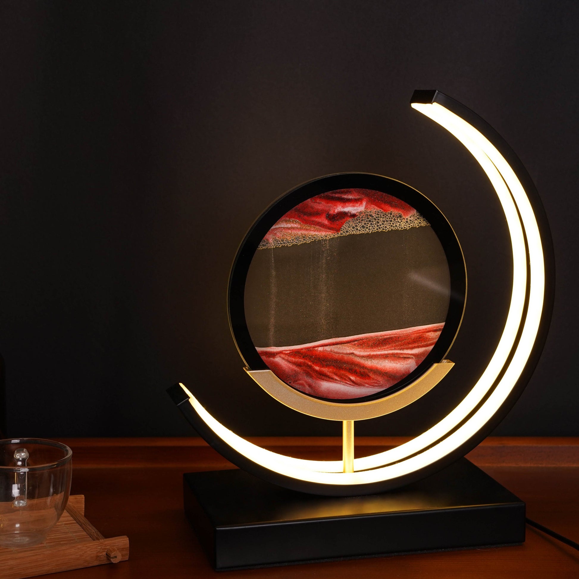 Sand Art Lamp with Warm LED Glow for Relaxing Ambiance