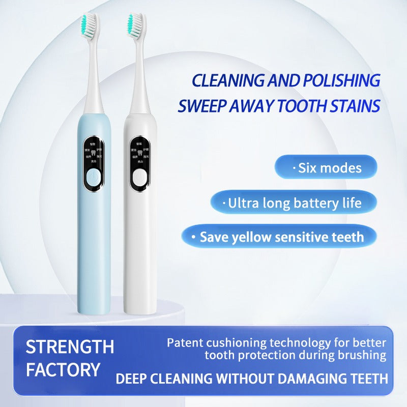Low Frequency Electric Toothbrush – Deep Clean, Quiet Motor, USB Charge