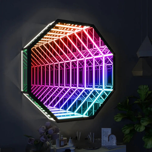 LED Infinity Mirror with Dynamic Light Effects